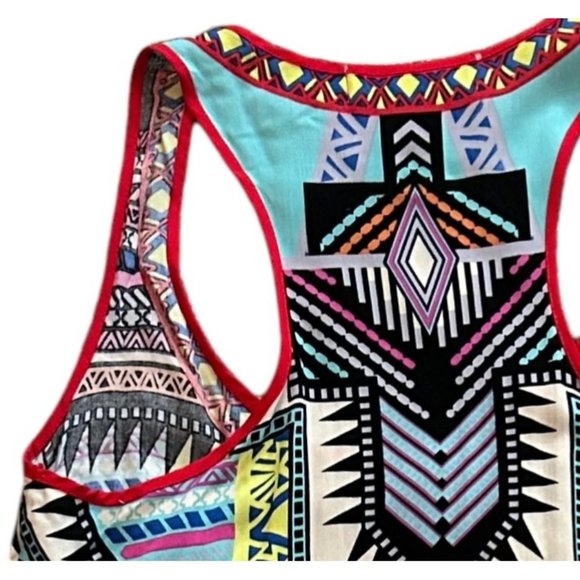 Flying Tomato Boho Print High Low Racerback Tank Top Size Small - Picture 8 of 12